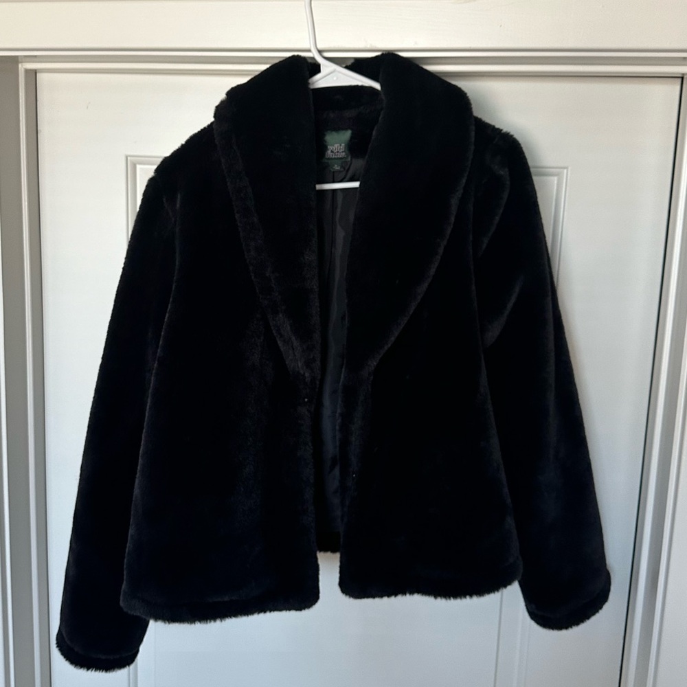 wild fable Black Faux Fur Jacket - Picture 2 of 4